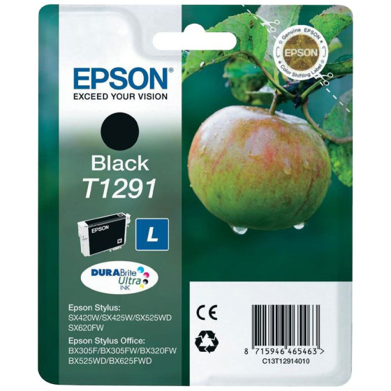 Epson T1291 - Cartouche de marque Epson C13T129140 noire (pomme)