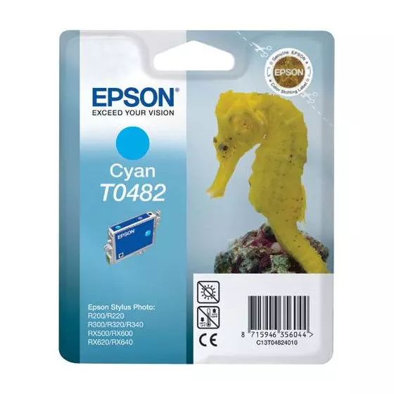 Cartouche EPSON T0482 (Hippocampe) cyan - cartouche d'encre de marque EPSON